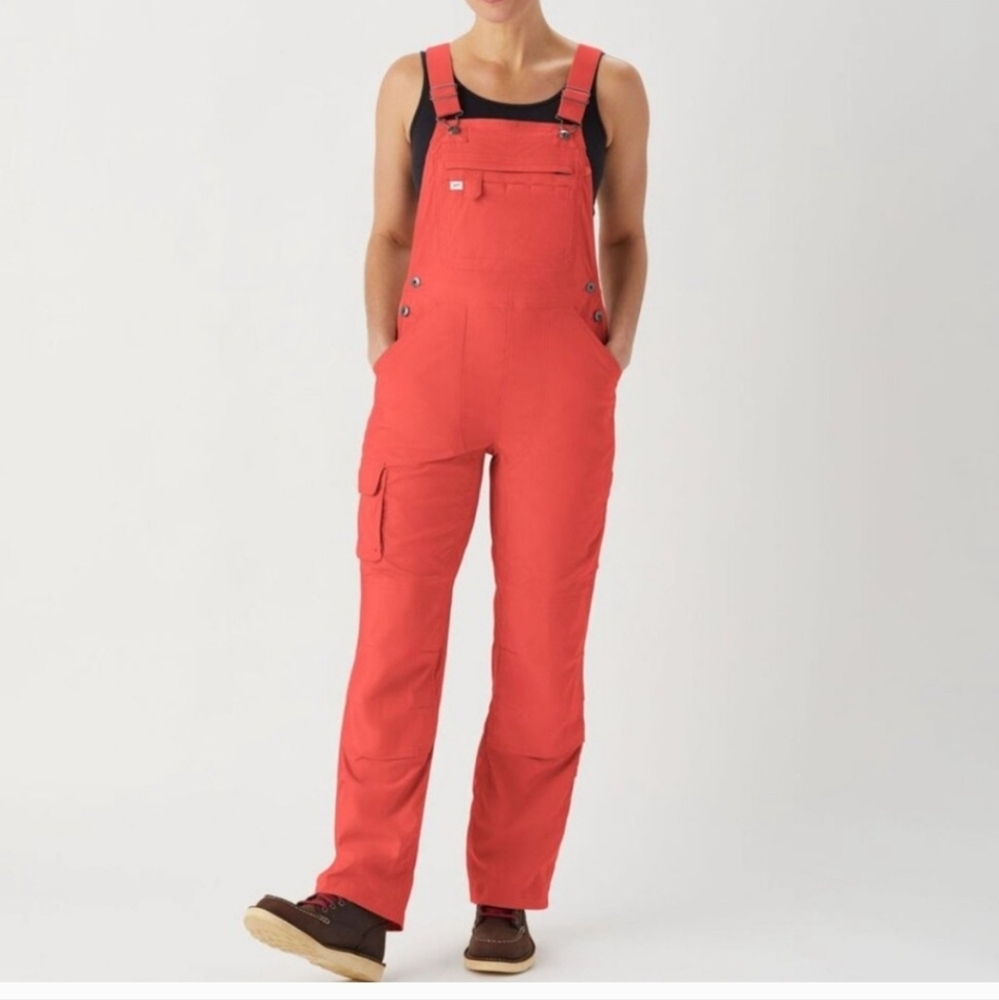 Duluth Trading Co Red Overalls Adjustable Straps Durable Fabric